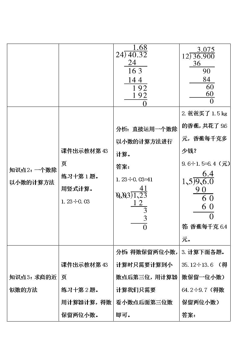 【精品导学案】人教版 五年级上册数学 第3单元 小数除法  整理和复习02