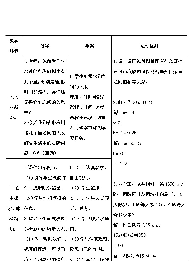 【精品导学案】人教版 五年级上册数学 第5单元 简易方程  5.4实际问题与方程（二）（第3课时）02