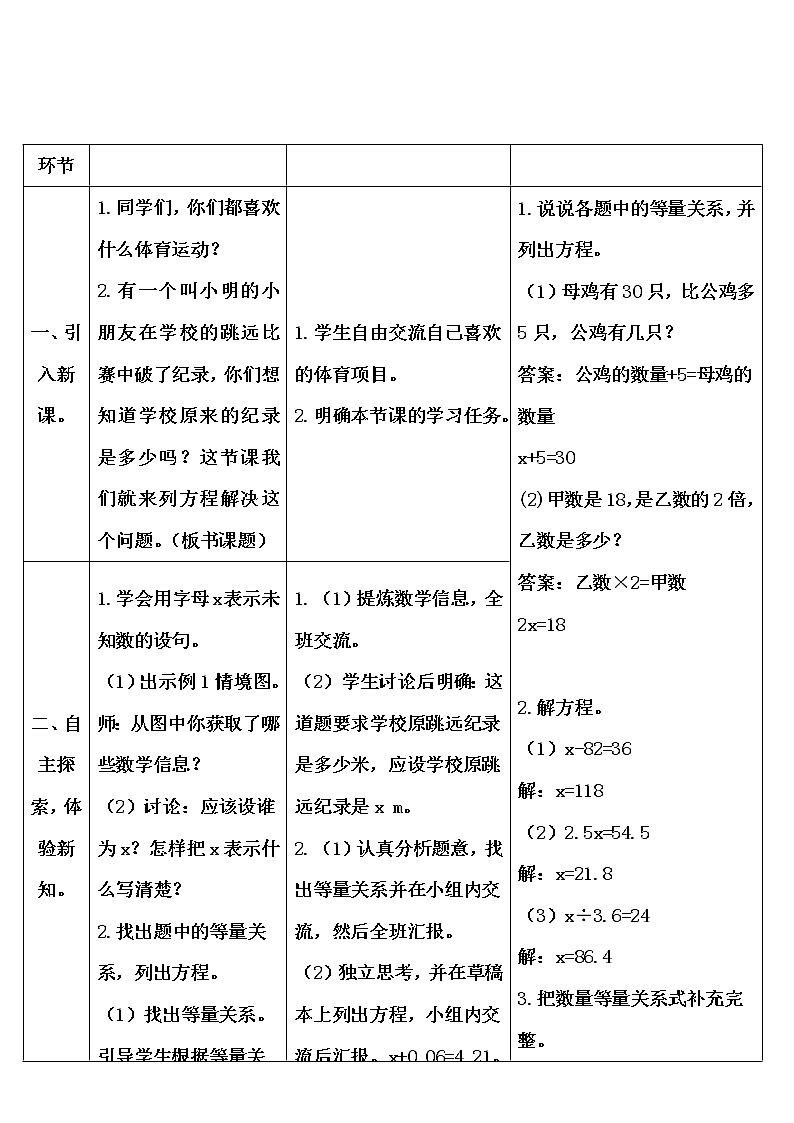 【精品导学案】人教版 五年级上册数学 第5单元 简易方程  5.3实际问题与方程（一）（第1课时）第2页