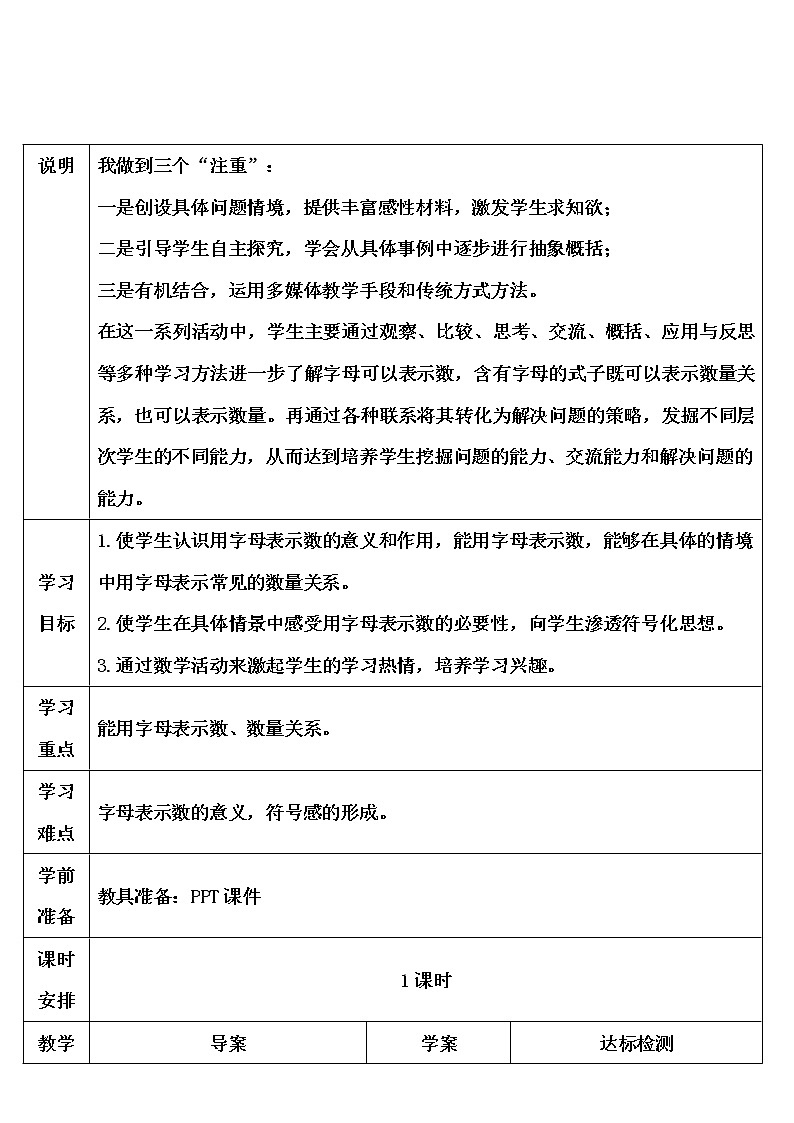 【精品导学案】人教版 五年级上册数学 第5单元 简易方程  5.1.1用字母表示数  （第1课时）03