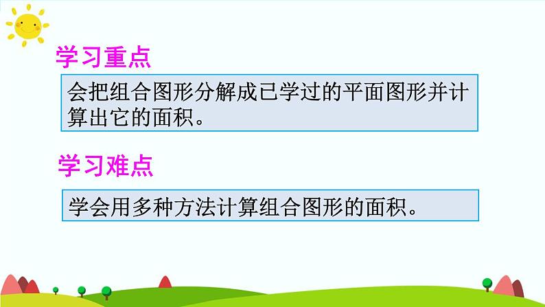 【精品课件】人教版 五年级上册数学 第6单元 多边形的面积  6.4组合图形的面积  （第1课时）第3页