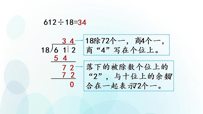 人教版数学四年级上册第六单元第9课时商是两位数的笔算除法 课件08