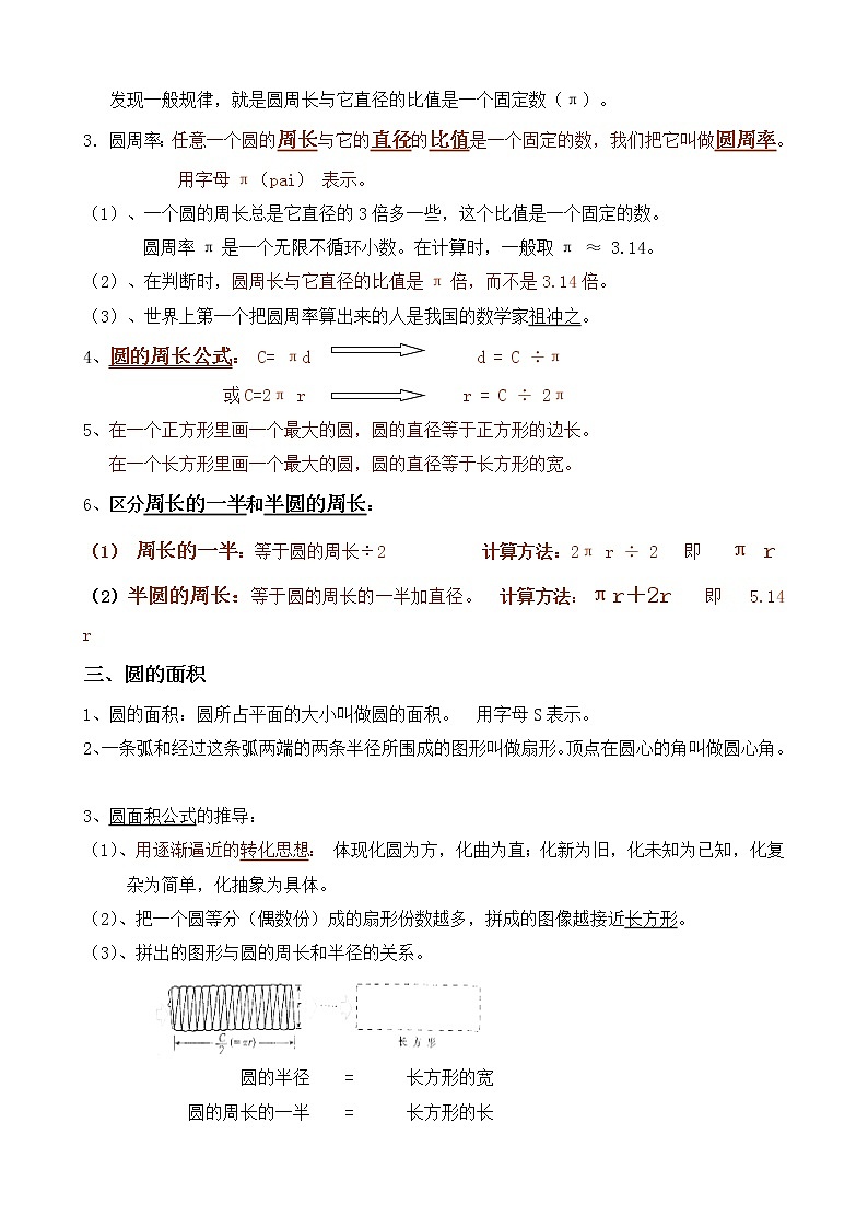 人教版小学数学六年级上册 第三单元 归纳总结 精品教案02