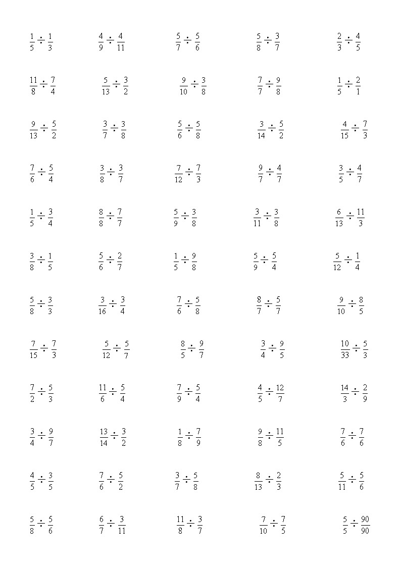 人教版六年级数学上册分数除以分数练习题(直接变乘)01