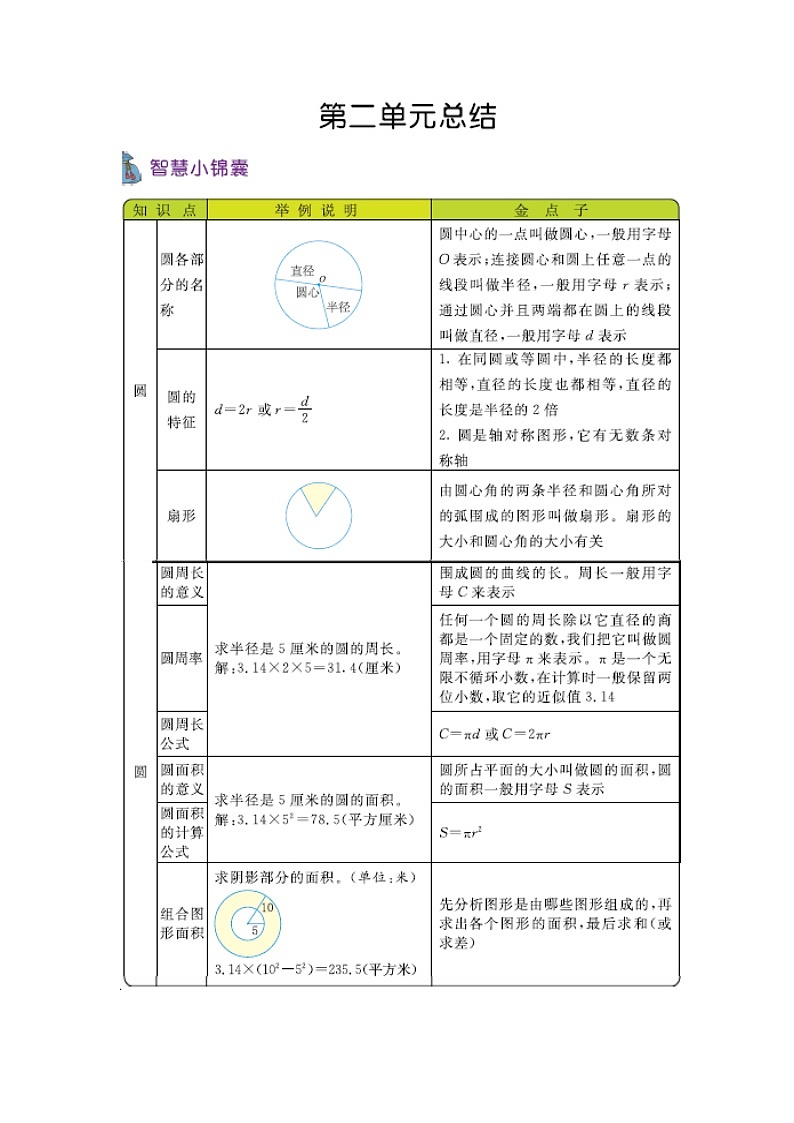 20秋西师大版数学六年级上册第九单元总复习（教案）单元知识点总结03
