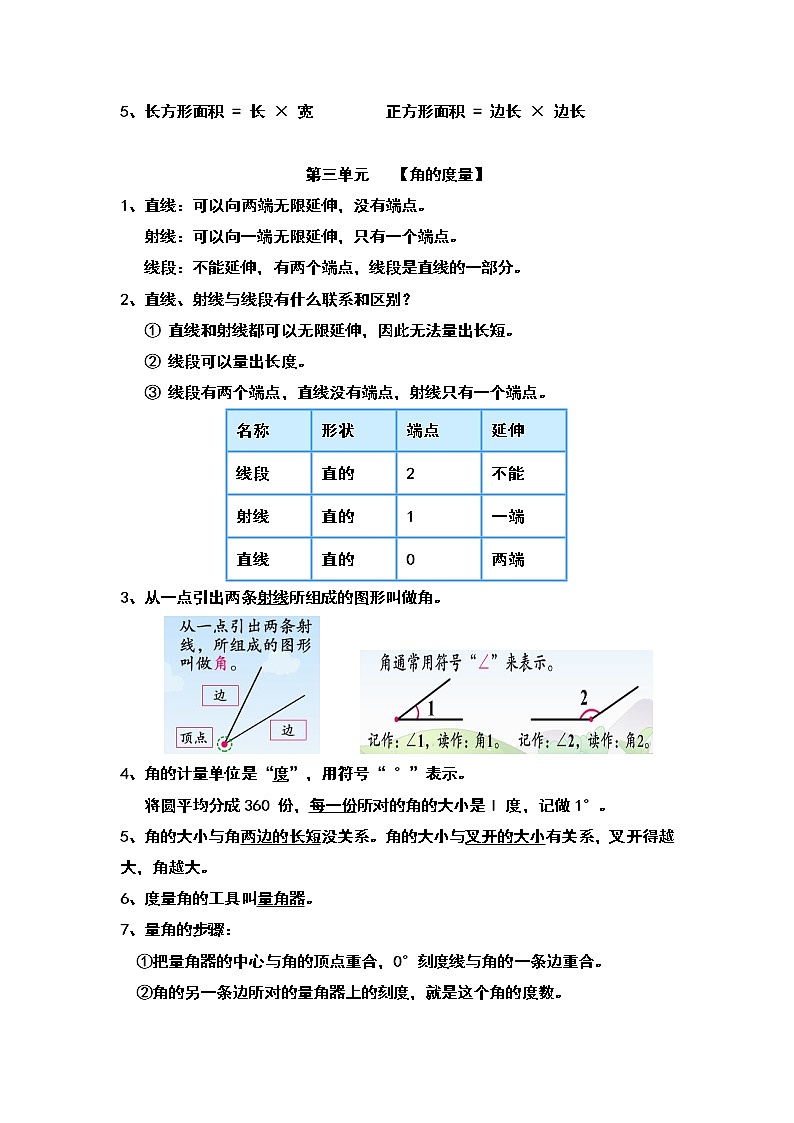 人教版小学四年级数学上册知识点汇总(1)第3页