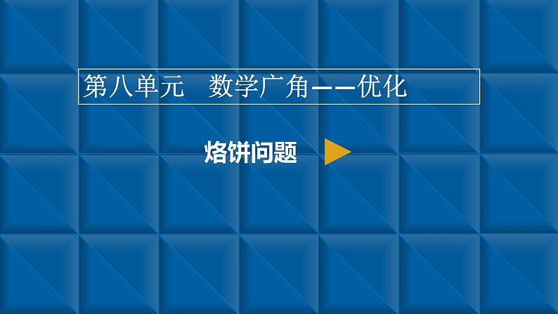 人教版数学小学四年级上册第八单元《数学广角—优化》烙饼问题课件01