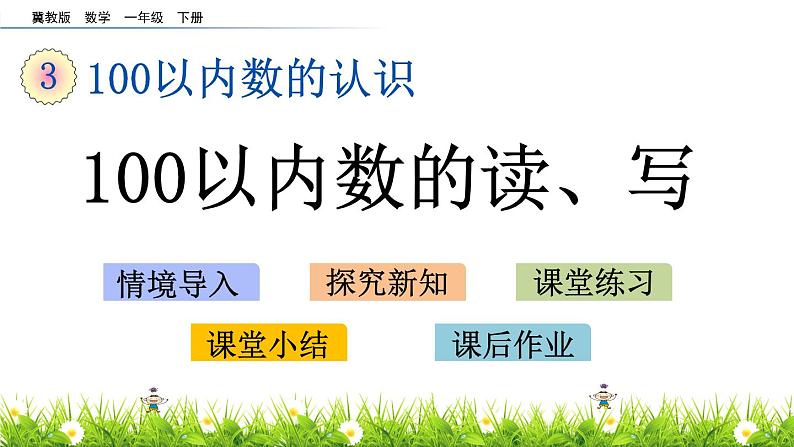 3.4《100以内数的读、写》PPT课件 冀教版数学小学一年级下册第1页