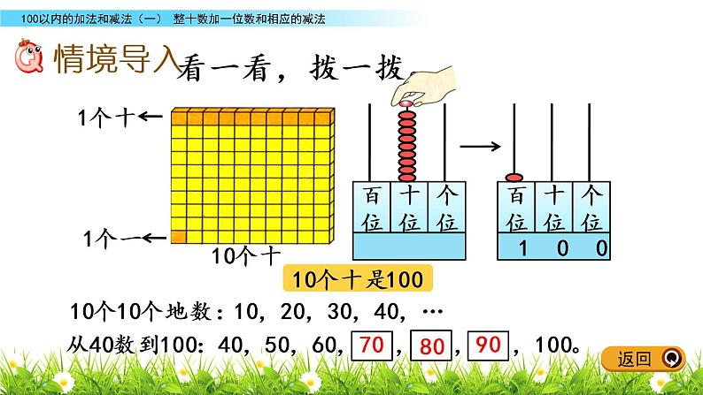 5.1《整十数加一位数和相应的减法》PPT课件 冀教版数学小学一年级下册02