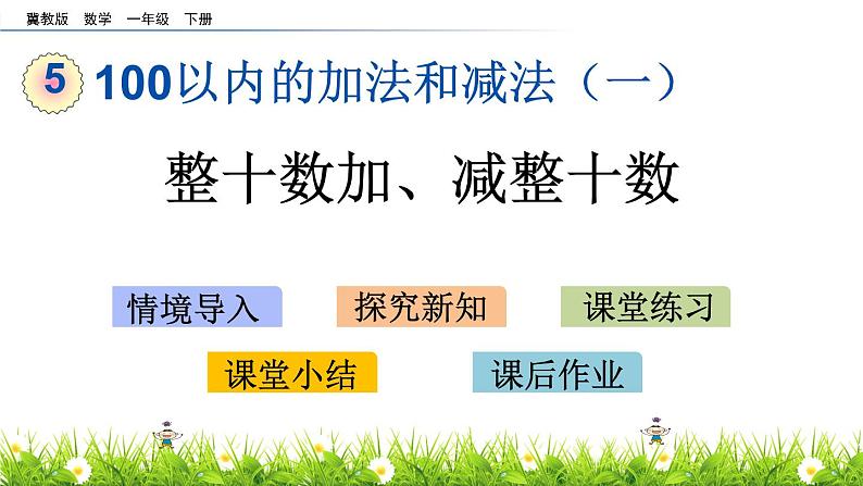 5.2《整十数加、减整十数》PPT课件 冀教版数学小学一年级下册第1页