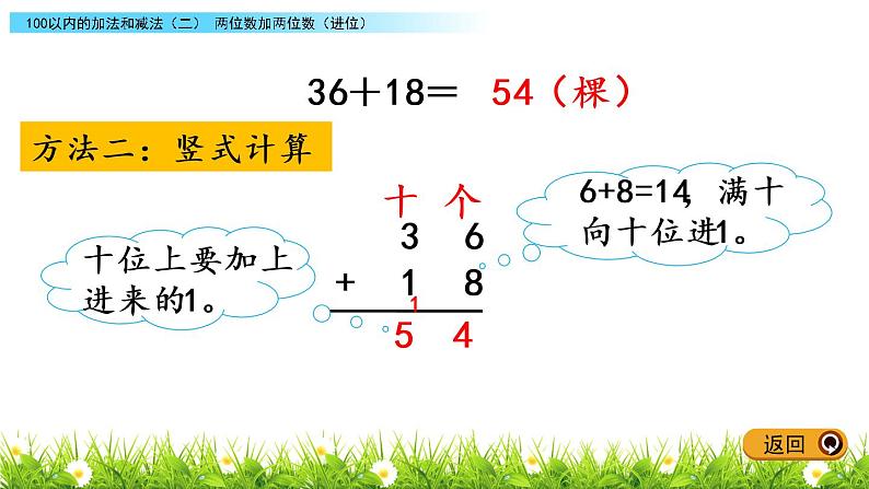 7.2《两位数加两位数（进位）》PPT课件 冀教版数学小学一年级下册04