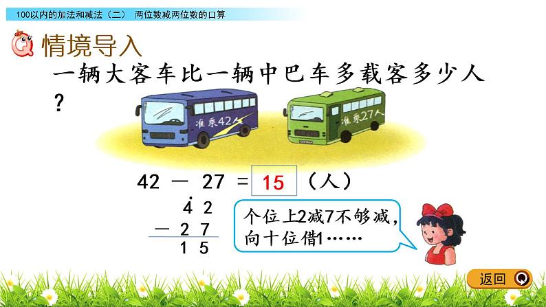 7.8《两位数减两位数的口算》PPT课件 冀教版数学小学一年级下册02