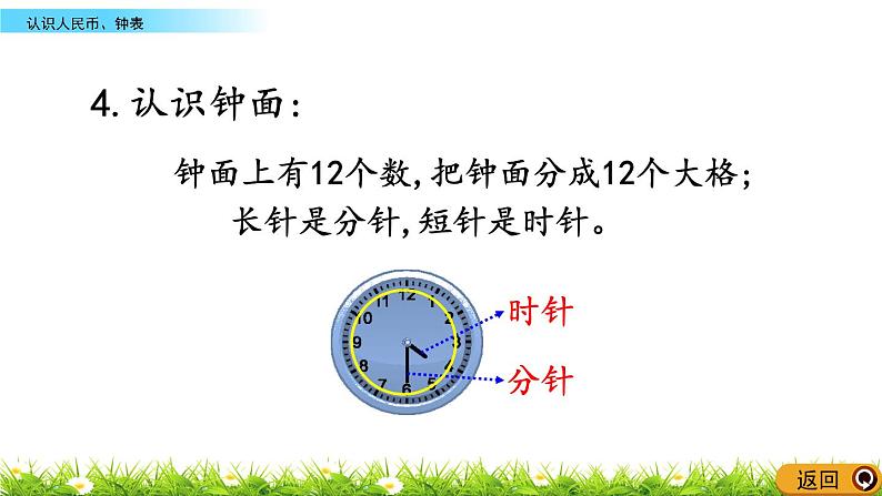 9.3《认识人民币、钟表》PPT课件 西师大版数学小学一年级下册第8页