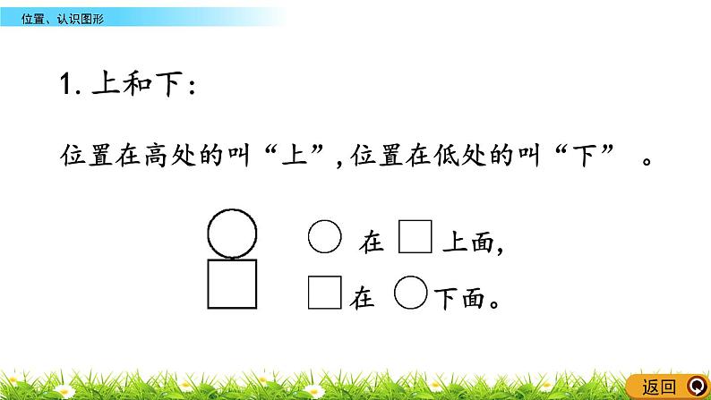 9.4《位置、认识图形》PPT课件 西师大版数学小学一年级下册第4页