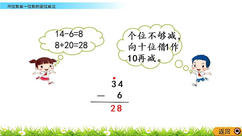 7.7《两位数减一位数退位减法》PPT课件 西师大版数学小学一年级下册04