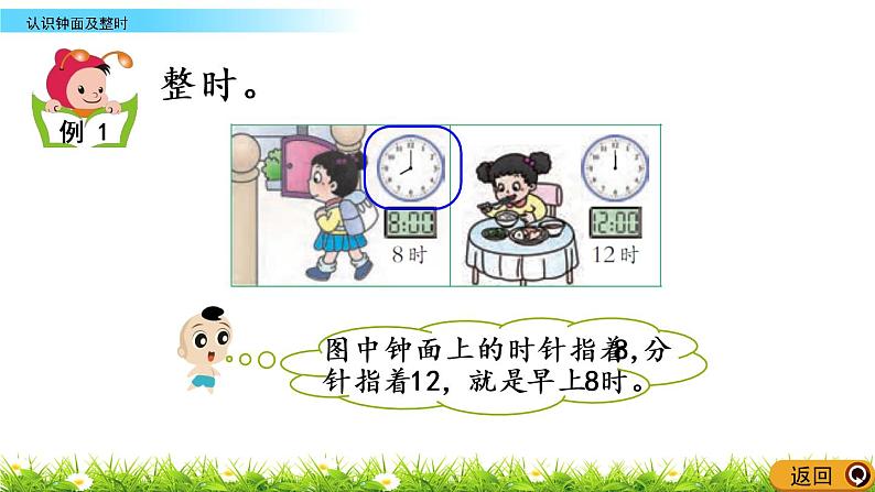 6.1《认识钟面及整时》PPT课件 西师大版数学小学一年级下册06