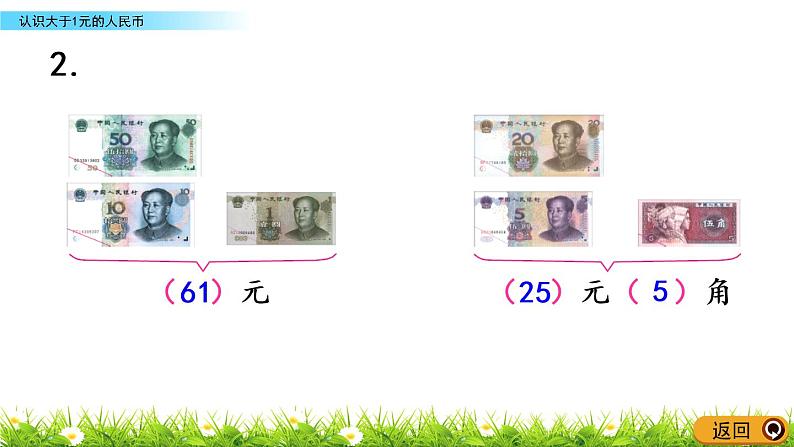 5.2《认识大于1元的人民币》PPT课件 苏教版数学小学一年级下册05