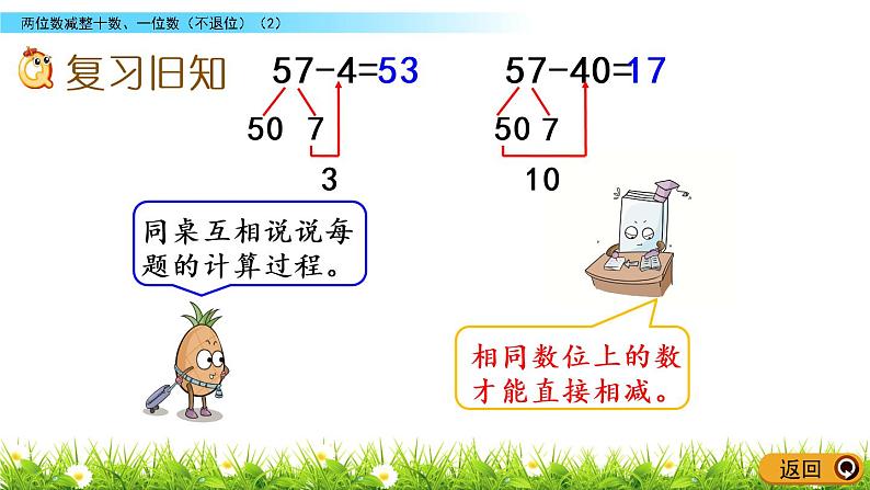 4.7《两位数减整十数、一位数（不退位）(2)》PPT课件 苏教版数学小学一年级下册02