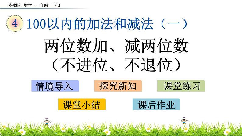 4.11《两位数加、减两位数（不进位、不退位）》PPT课件 苏教版数学小学一年级下册01