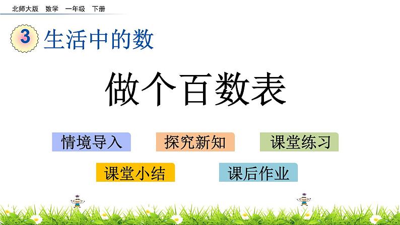 3.6《做个百数表》PPT课件 北师大版数学小学一年级下册01