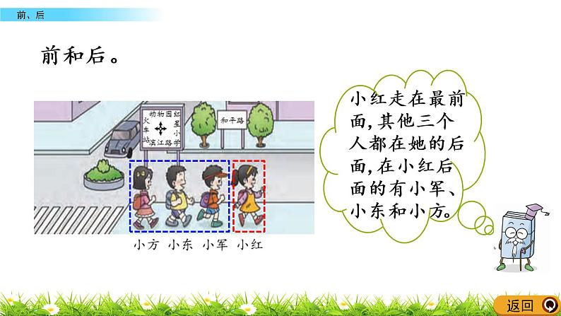 2.2《前、后》PPT课件 西师大版数学小学一年级下册第7页