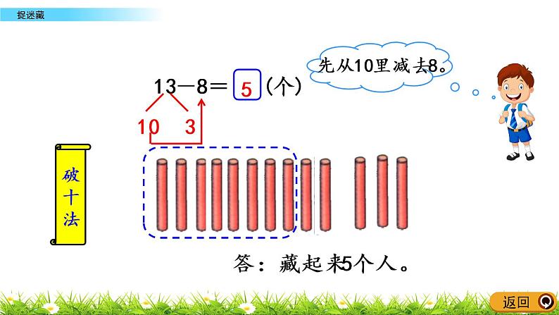 1.2《捉迷藏》PPT课件 北师大版数学小学一年级下册04