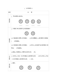 小学一 下雨了——认识钟表学案