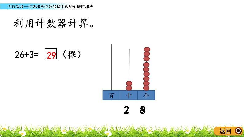 5.1《两位数加一位数和两位数加整十数的不进位加法》PPT课件 青岛版（六三制）版数学小学一年级下册第6页