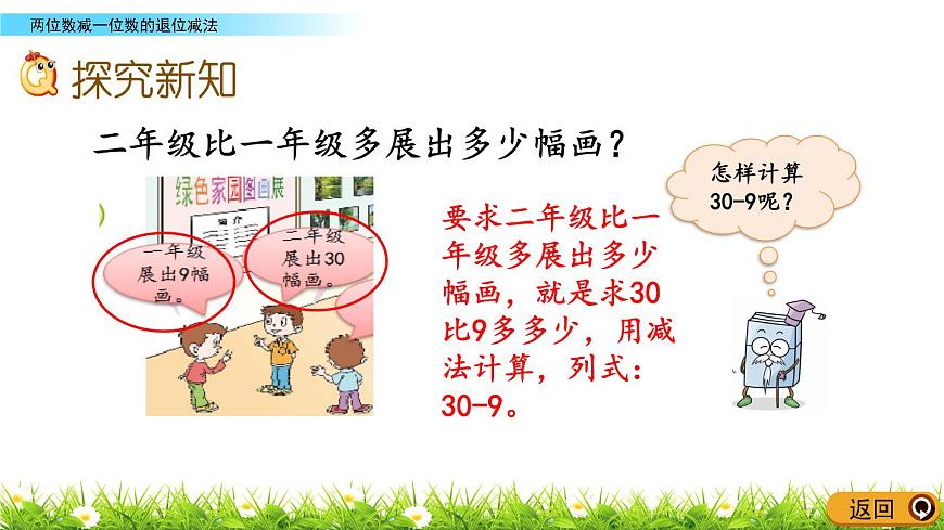 5.4《两位数减一位数的退位减法》PPT课件 青岛版（六三制）版数学小学一年级下册第3页