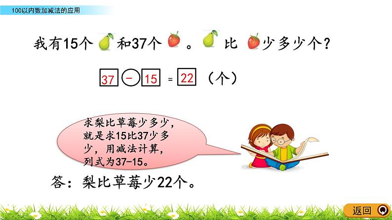 10.3《100以内数加减法的应用》PPT课件 青岛版（六三制）版数学小学一年级下册05