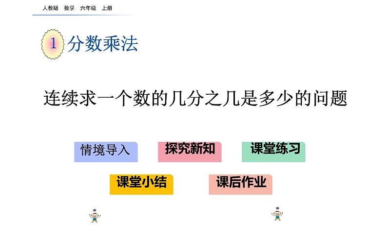 六年级数学上册课件-1.连续求一个数的几分之几是多少的问题-人教版02