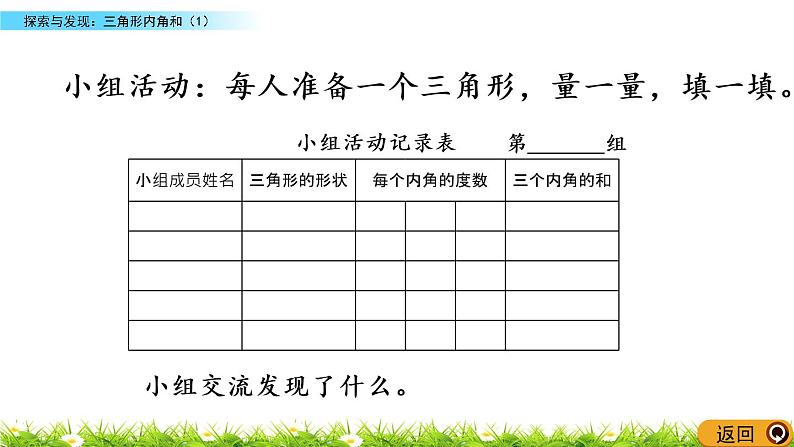 2.3《探索与发现：三角形内角和（1）》PPT课件 北师大版数学四下07