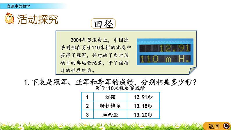 数学好玩.2《奥运中的数学》PPT课件 北师大版数学四下03