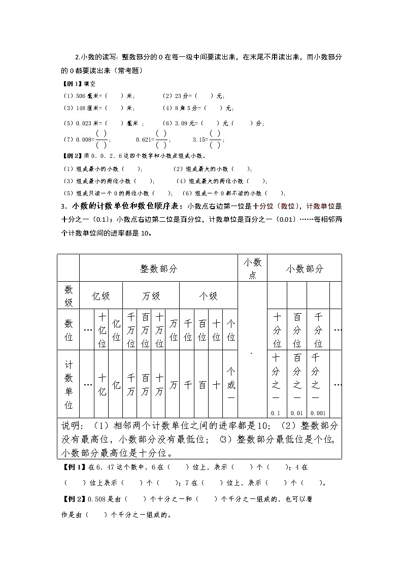 苏教版五上数学五数上册知识点03