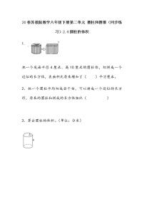 小学数学苏教版六年级下册二 圆柱和圆锥达标测试