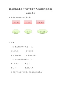 苏教版六年级下册四 比例课堂检测