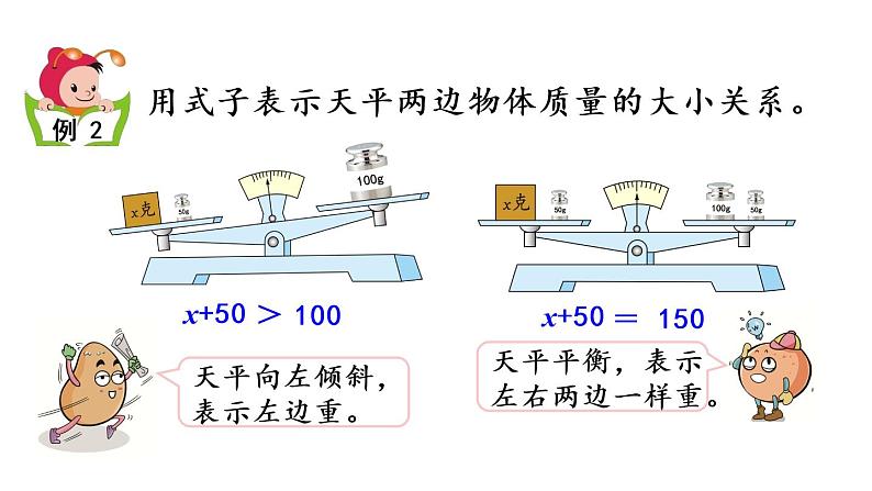 2021春苏教版数学五年级下册第一单元 简易方程（课件）1.1 等式、方程的含义04