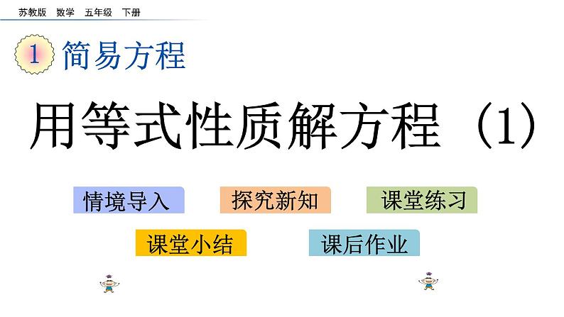 2021春苏教版数学五年级下册第一单元 简易方程（课件）1.2 用等式性质解方程（1）01