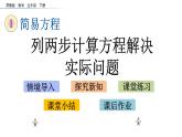 2021春苏教版数学五年级下册第一单元 简易方程（课件）1.6 列两步计算方程解决实际问题