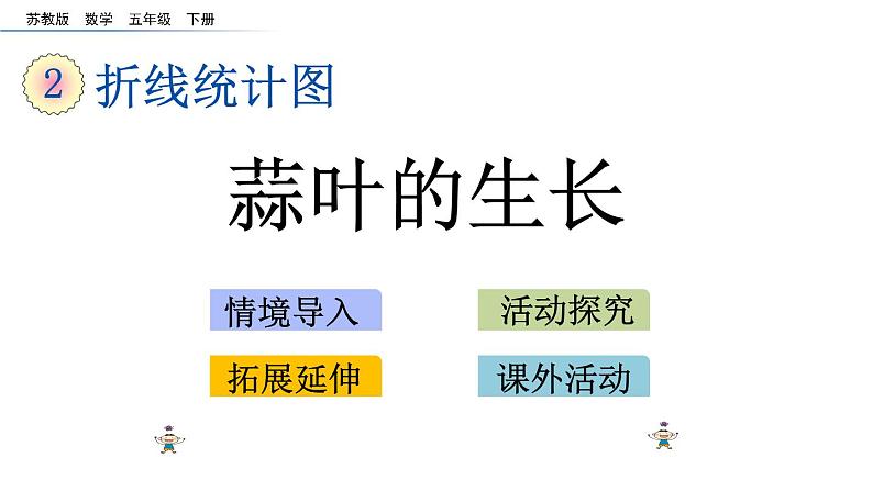 2021春苏教版数学五年级下册第二单元 折线统计图（课件）2.4 蒜叶的生长01