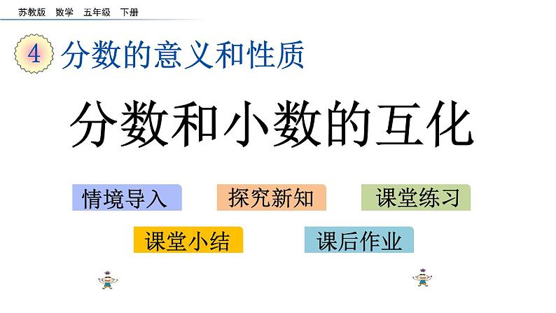 2021春苏教版数学五年级下册第四单元 分数的意义和性质（课件）4.7 分数与小数的互化01