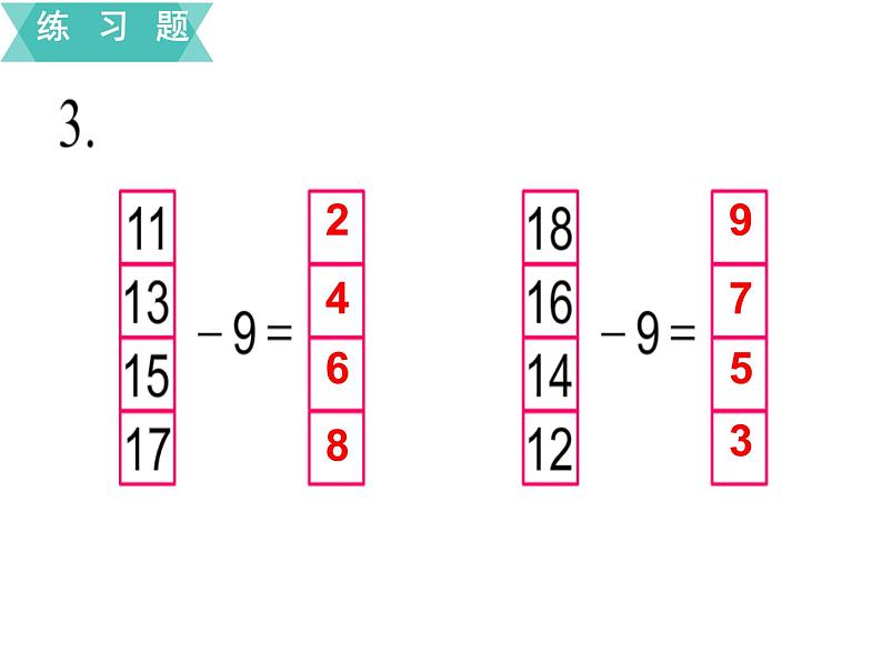 苏教版一年级下册数学课件1.20以内的退位减法2 练习一(共12张PPT)04