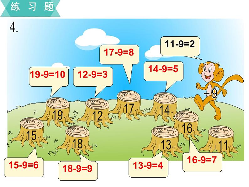 苏教版一年级下册数学课件1.20以内的退位减法2 练习一(共12张PPT)05