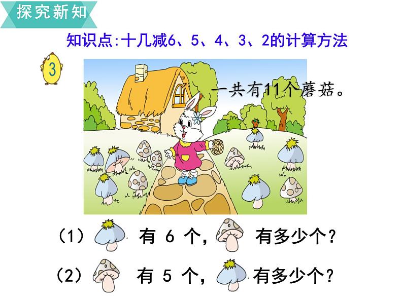 苏教版一年级下册数学课件1.20以内的退位减法5十几减6、5、4、3、2(共14张PPT)03