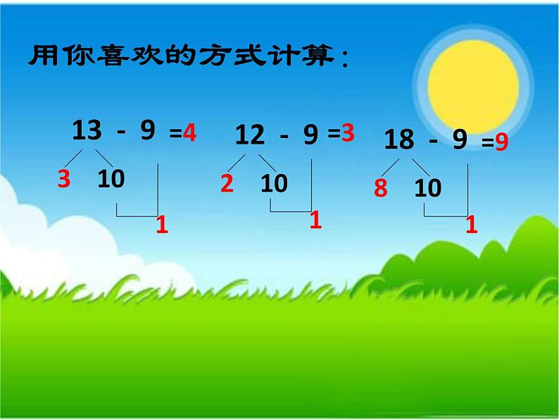 一年级下册数学课件1.20以内的退位减法1十几减9苏教版   (共22张PPT)08