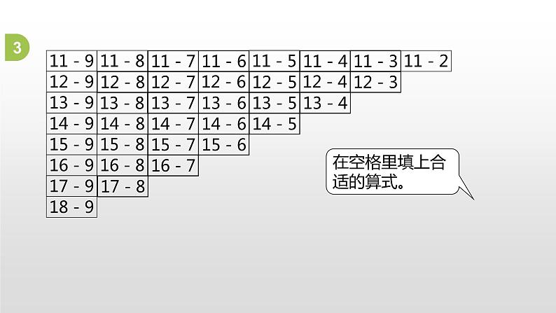 一年级下册数学课件1.20以内的退位减法4.复习苏教版（2014秋） (共27张PPT)07