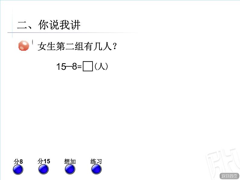 一年级下册数学课件1.20以内的退位减法3十几减8、7苏教版  (共15张PPT)03