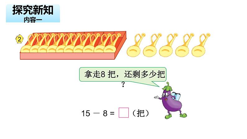 一年级下册数学课件1.20以内的退位减法2十几减8、7（PPT27页） 苏教版04