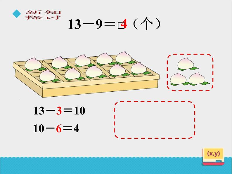 一年级下册数学优秀课件-1.1.20以内的退位减法1《十几减9》苏教版（2014秋）(共29张PPT)07