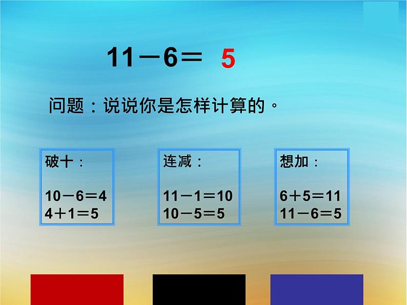 一年级下册数学课件1.20以内的退位减法5 十几减6、5、4、3、2苏教版 (共19张PPT)08